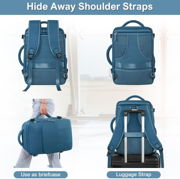 Travel Backpack, Flight Approved Backpack, College Backpack Bag, Casual Daypack, Hiking Backpack, Waterproof Carry on Business Backpack, Fit 16 Inch Laptop