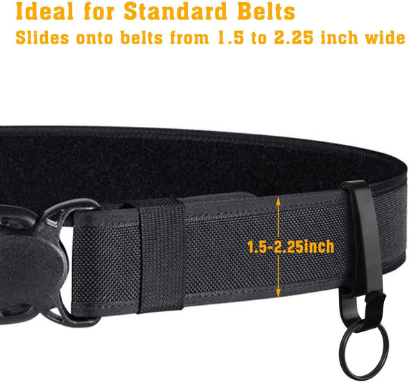 Tactical Stealth Key Ring Holder Special for Police and Fire Agencies Duty Belt, Double Side Quick Release Key Holder with Detachable Keyring (2.25-Inch Max)