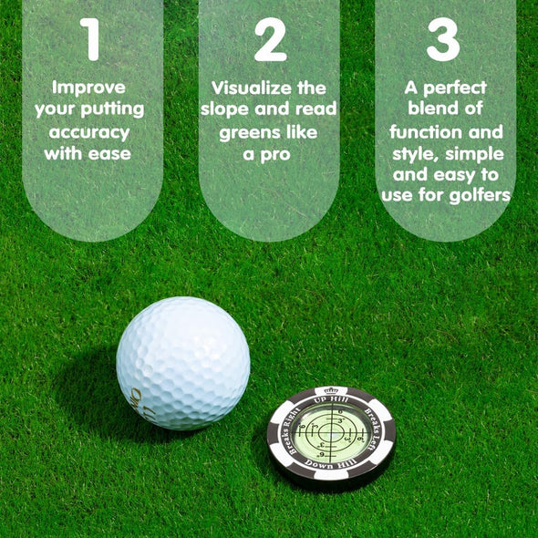 Slopemaster Progreen Reader - Golf Ball Marker with High Precision Green Reading Aid Golf Accessories for Men Women