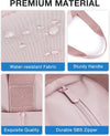 BAGSMART Tote Bag for Women, Foldable Tote Bag with Zipper Travel Large Shoulder Bag Handbag for Work-16.5''L X 6''Wx 14''H