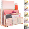 Gianotter Mail Organizer Countertop, Metal File Holder with 3-Slot, Rose Gold Desk Accessories & Workspace Organizers (Rose Gold)