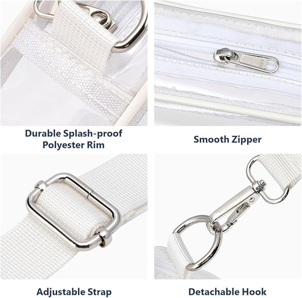 PACKISM Clear Bag for Stadium Events - Clear Purses for Women Stadium Crossbody Concert Bag for Game Day， Sports, Festival