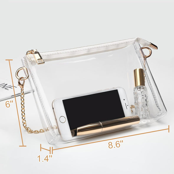 Clear Purse for Women - Stadium Approved Small Crossbody Bag with Zipper, Clear Stadium Bag for Concerts, Sports