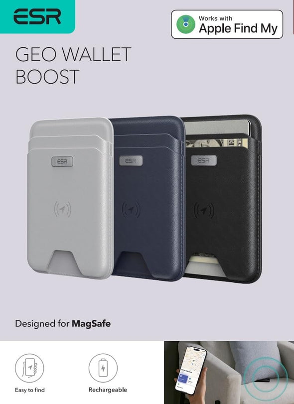 ESR for Magsafe Wallet with Find My Functionality, 5 Cards Holder, Rfid-Blocking, Strong Magnetic Wallet for Iphone, for Iphone 16/15/14/13/12 Series, Not for 13/12 Mini, Black