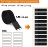2"X16Ft Reusable Cinch Strap with 10 Metal Buckles, Cut-To-Length Fastening Securing Straps, Adjustable Nylon Cable Straps and Cord Ties for Organizer or Storage, 2 Inch Wide, Black