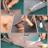 Leather Working Tools Leather Craft Tools for Carving Stamping Sewing Punching Cutting with Custom Custom Storage Bag Professional Tooling Kit for Crafting, Repair & DIY Projects