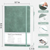 CAGIE Lined Journal Notebook for Women Men 320 Pages 100 Gsm Paper Thick Journaling Notebooks A5 Leather Journals for Writing Hardcover Journal Supplies for Work Note Taking Diary, 5.7X8.3 In, Green