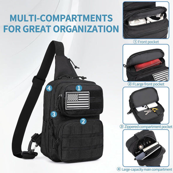 Wotony Tactical Crossbody Bag for Men - Durable Sling Bag with Cross Body Design EDC Shoulder Bag