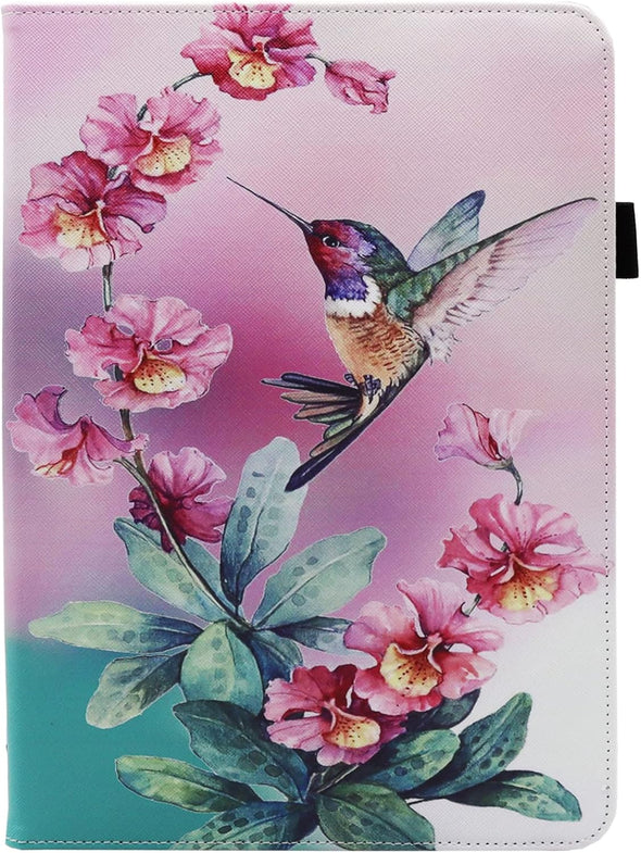 Universal 10 10.1 Inch Android Tablet Case, Dluggs PU Leather 360 Degree Rotating Multi-Angle Viewing Stand Case Cover for 10 10.1 and All 9.5-10.5 Inch Tablet, Bird