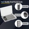8 Size Oval Hole Punch for Leather 2Mm-5Mm, Boyistar Leather Craft Punch Tools Set Hollow Punching Oval Belt Hole Cutter Tool for Watch Band, Belt, Leather Crafting with Storage Box