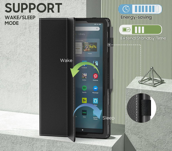 Moko for Amazon Kindle Fire Max 11 Case (13Th Generation, 2023 Release) 11" - Slim Folding Stand Cover Case for Fire 11 Tablet with Auto Wake/Sleep, Black