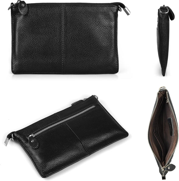 Befen Genuine Leather Wristlet Clutch Wallet Purses Small Crossbody Bags for Women with RFID Blocking Card Slots