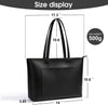 Fancy Forest Basic Tote Bag for Women Vegan Leather Hard - Stiff & Slim Shoulder Bag 18L Purse with Zipper for Work Travel
