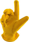 Kids Work Gloves Age 2-14, Extra Soft Deerskin Suede, Durable, Flexible Toddler Youth Genuine Leather Gloves for Kids Yard Work, Working, Gardening (Small, Yellow, 2-4 Years Old)