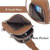 INICAT RFID Blocking Sling Bag Leather Crossbody Bags for Women Fanny Pack Cross Body for Woman Chest Bag for Travel 1.9L