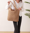 Beach Bags for Women - Summer Soft Large Woven Shoulder Purse Handbag, Beach Tote Straw Bag for Summer Vacation