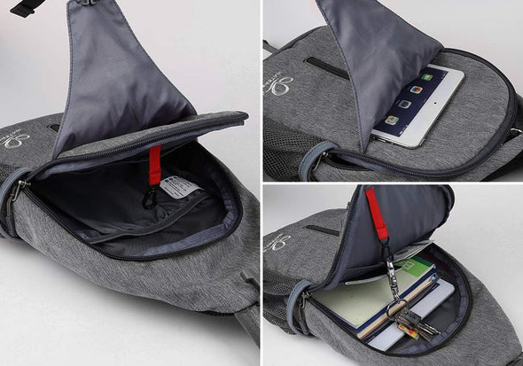 WATERFLY Crossbody Sling Backpack Sling Bag Travel Hiking Chest Bag Daypack
