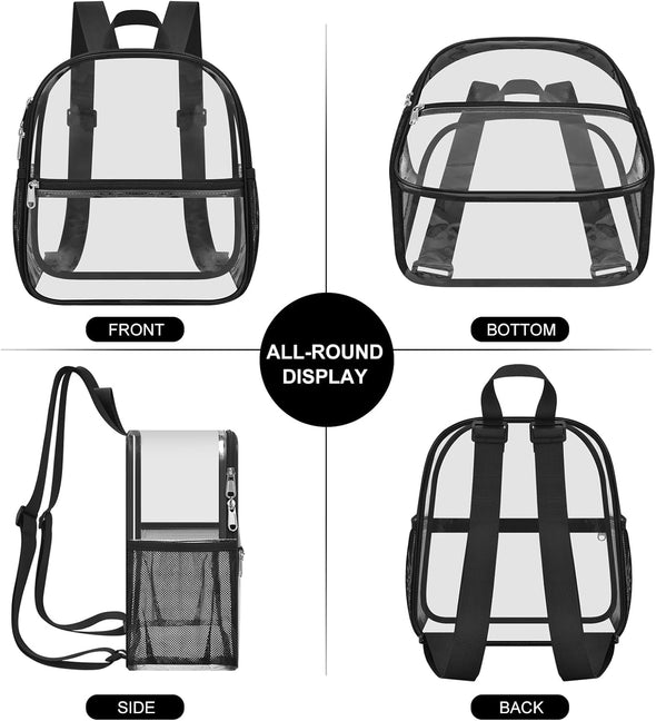 USPECLARE Clear Backpack Stadium Approved 12X11X6, Waterproof Clear Bag Stadium Backpack for Concert Work Sport Event