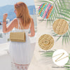 Kseymeir Straw Clutch Purse Shoulder Crossbody Bag Envelope Purse Raffia Handbag for Summer Beach Travel Trendy