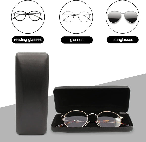 Hard Shell Eyeglass Case- Glass Case with Cleaning Cloth, Glasses Case Hard Shell for Men Women