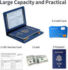 Passport Holder Cover Wallet Case RFID Blocking Leather Card Slot Travel Accessories Documents Organizer Protector for Women Men, Navy Blue