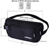 Money Belt for Travel, Slim RFID Blocking Women and Men Hidden Travel Pouch under Clothes, Passport Holder Protect Cash, Documents, Credit Card, Black, Bonus 2 RFID Sleeves
