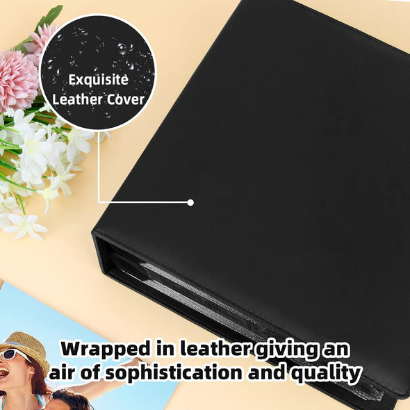 8X10 Photo Album 168 Pockets Holds 168 Photos, Large Capacity Leather Cover Family Wedding Baby Photo Book for 8 X 10 Pictures, Photo Album 8X10 with Black Inner Pages (Black)