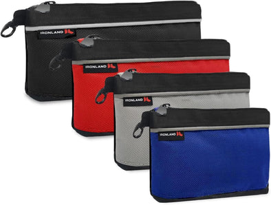 IRONLAND Small Tool Pouches with Zipper Premium Small Tool Bags Waterproof 1680D Pouch Bags for Men Multipurpose Storage Organizer Premium Heavy Duty 4 Pack Pencil Bag