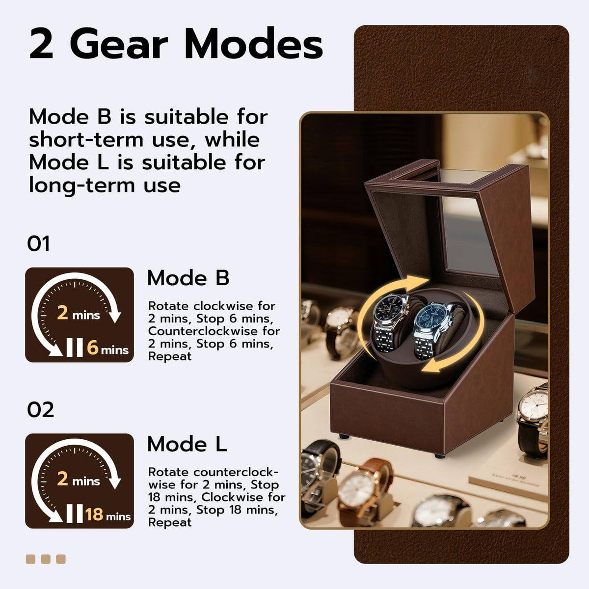 Mcbazel Watch Winder for Automatic Watches, Double Automatic Watch Win ...
