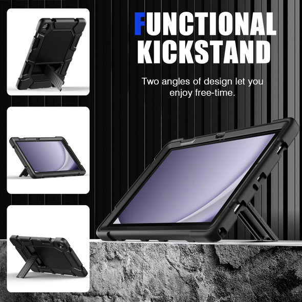 Case for Samsung Galaxy Tab A9+/A9 plus 11” 2024 Model (SM-X210/X216/X218), Heavy Duty Shockproof Rugged High Impact Protective Case, Black