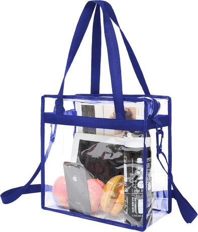 BAGAIL Clear Bags Stadium Approved Clear Tote Bag with Zipper Closure Crossbody Messenger Shoulder Bag with Adjustable Strap