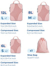 BAGSMART Compression Packing Cubes for Travel, Compressible Luggage Organizer for Cruise Ship, Lightweight Travel Essentials 6-Pack 1L+2M+2S+1Shoe Bag