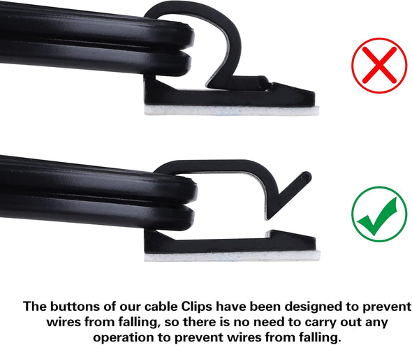 XHF 120 PCS Adhesive Cable Wire Clips Black, Outdoor Cable Management Wire Organizer Cord Holder for under Desk, Car, Wall, TV PC Ethernet Cable