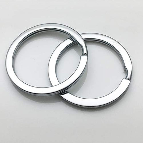 KINGFOREST 100-Pack 1 Inch Metal Key Rings (25Mm) - Silver Split Keychain Rings for Keys, DIY Crafts, Home, Car & Office Accessories - Durable Nickel Flat Keyrings Bulk