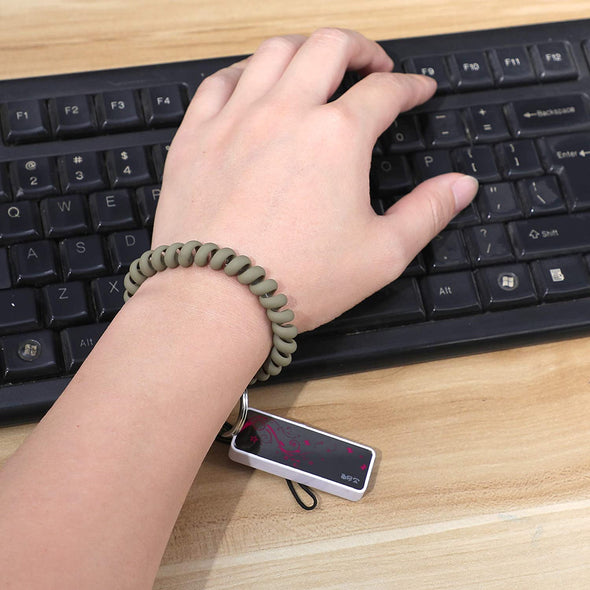 6PCS Stretchable Wristband Wristlet Keychain Wrist Key Chain Wristlet,Spring Flexible Spiral Wrist Coil ​Wrist Key Holder Key Ring for Sauna Gym Pool ID Badge and Outdoor Sports