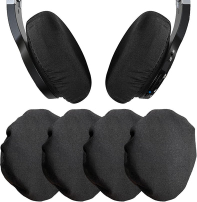 Pchero Headphone Ear Pads Covers, 2 Pairs Washable Strechable Headset Earpad Cloth Cover for Gym, Training, Aviation, Racing, Gaming over the Ear Headphones, Fit 3.5" - 4.3" Ear Pads