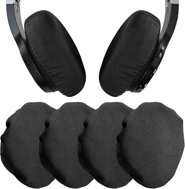 Pchero Headphone Ear Pads Covers, 2 Pairs Washable Strechable Headset Earpad Cloth Cover for Gym, Training, Aviation, Racing, Gaming over the Ear Headphones, Fit 3.5" - 4.3" Ear Pads