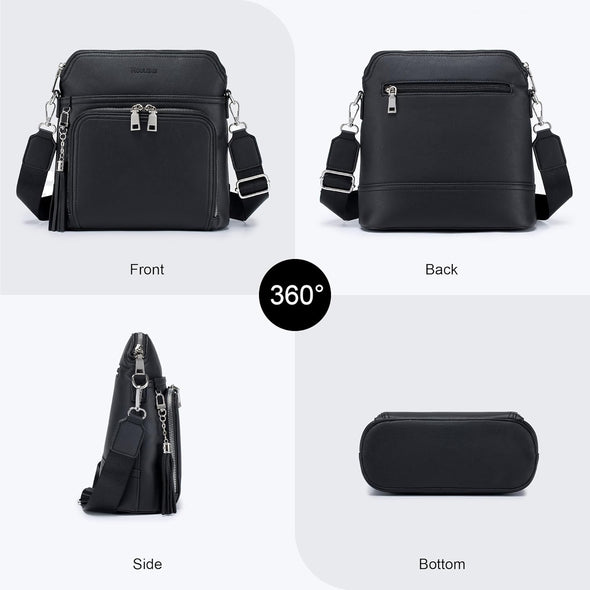Crossbody Purse for Women,Lightweight Medium Crossbody Bag Soft Leather Women'S Shoulder Handbags with Tassel