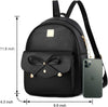 I IHAYNER Girls Bowknot 3-Pieces Fahsion Leather Backpack Backpack Purse for Women Rucksack for Ladies Shoulder Bag