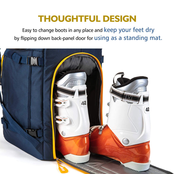 Unigear 50L Ski Boot Travel Backpack for Ski Helmet, Goggles, Gloves & Accessories