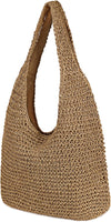 Women Large Straw Beach Bag Handmade Woven Shoulder Bags Hobo Tote Handbag Purse for Summer