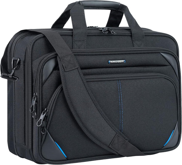 KROSER Laptop Bag 17.3 Inch Premium Laptop Briefcase, Expandable Laptop Shoulder Messenger Bag Durable Computer Case