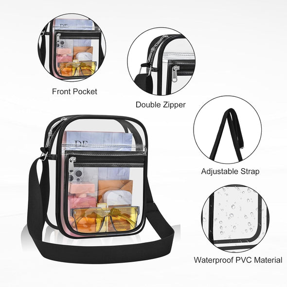 USPECLARE Clear Purse Bag for Stadium Events Clear Messenger Bag for Men and Women