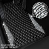 CAR PASS Leather Car Mats, Shining Diamond Anti Slip Floor Mats for Women, 5pcs Black Silver