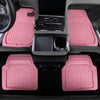 CAR PASS 4 Piece Leather Car Floor Mats, Anti-Slip Burr Bottom for SUV Truck Auto Sedan Van Pink