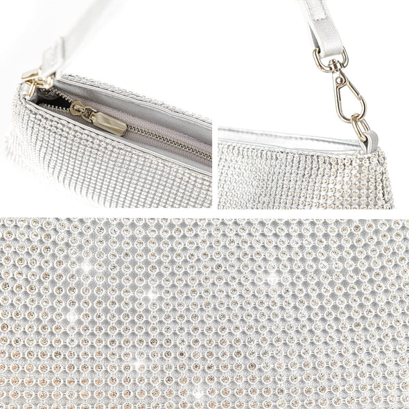 Valleycomfy Rhinestone Evening Clutch Bag for Prom Cocktail Party Wedding