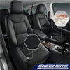 Skechers Memory Foam Leather Car Seat Covers, Cool Mesh Thick Seat Covers, Airbag Compatible, Full Protection -  Black