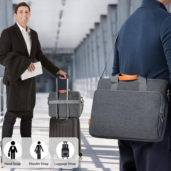 15.6 16 17 17.3 14 13 13.6 Inch Laptop Case Bag with Edge Protection, Computer Shoulder Carrying Briefcase