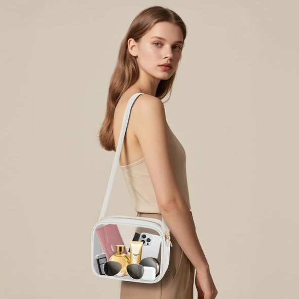 MOMSIV Clear Bag, Stadium Approved Clear Bags with Adjustable Strap Clear Stadium Bag for Women Men Concerts Sports