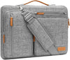 MOSISO 360 Protective Laptop Shoulder Bag,15-15.6 Inch Computer Bags Compatible with Macbook Pro 16 Inch, HP, Dell, Lenovo, Asus Notebook,Side Open Messenger Bag with 4 Zipper Pockets, Gray
